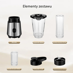 BLENDER KIELICHOWY WIELOFUNKCYJNY DO KOKTAJLI 2 BIDONY