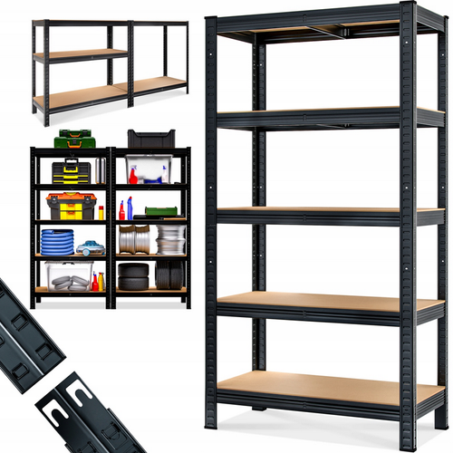 ZESTAW 3 x METALOWY REGAŁ MAGAZYNOWY NAROŻNY CZARNY XXL