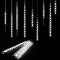 LAMPKI ŚWIĄTECZNE SOPLE PADAJĄCY ŚNIEG BIAŁE 