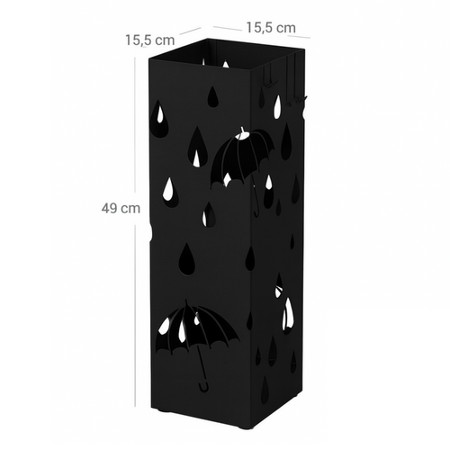 STOJAK NA PARASOLE PARASOLNIK Z OCIEKACZEM CZARNY