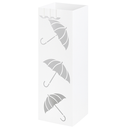 STOJAK NA PARASOLE PARASOLNIK Z OCIEKACZEM BIAŁY