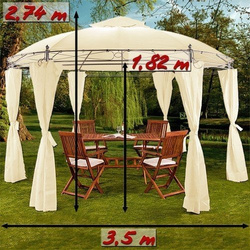 OKRĄGŁY NAMIOT PAWILON OGRODOWY 350 cm BEŻOWY