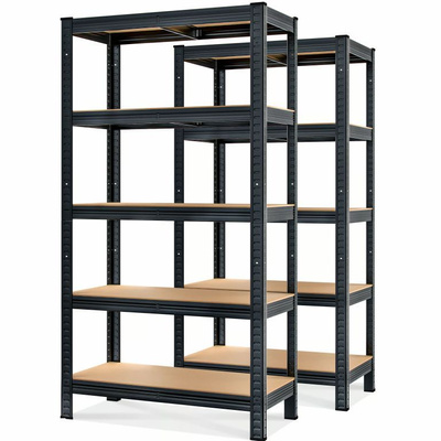 2x METALOWY REGAŁ MAGAZYNOWY DO GARAŻU CZARNY 875kg 180x90x40cm