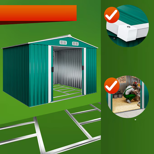 BUDKA ALTANKA SZOPA METALOWA NA NARZĘDZIA OGRODOWA OGRÓD 260x205x180cm