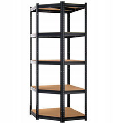 ZESTAW 3 x METALOWY REGAŁ MAGAZYNOWY NAROŻNY CZARNY XXL
