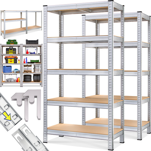 2x METALOWY REGAŁ MAGAZYNOWY DO GARAŻU 5 PÓŁEK 875 KG 180x90x40cm