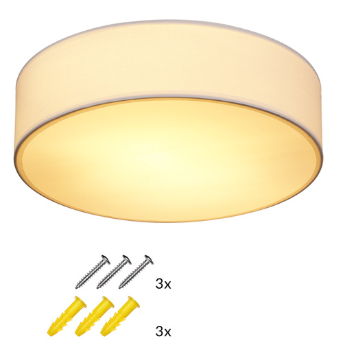 LAMPA SUFITOWA BIAŁA PLAFON TKANINA 38cm