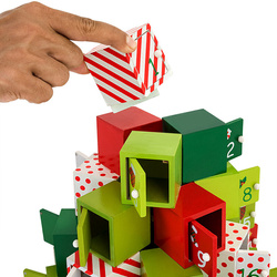 KALENDARZ DREWNIANY ADWENTOWY PIRAMIDA ŚWIĄTECZNA