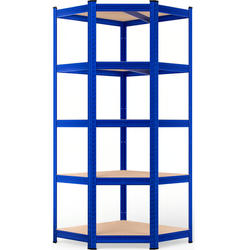 METALOWY REGAŁ MAGAZYNOWY DO GARAŻU NAROŻNY NIEBIESKI 180x90x70cm