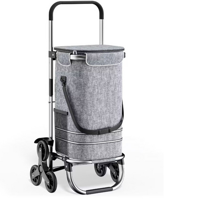 SKŁADANY WÓZEK TORBA NA ZAKUPY NA KÓŁKACH SZARY