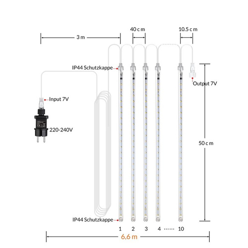 LAMPKI ŚWIĄTECZNE SOPLE PADAJĄCY ŚNIEG BIAŁE 