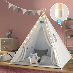NAMIOT DLA DZIECI TIPI BIAŁY PODUSZKI MATA 120x120x160cm