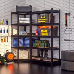 ZESTAW 3 x METALOWY REGAŁ MAGAZYNOWY NAROŻNY CZARNY XXL