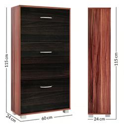 SZAFKA PÓŁKA REGAŁ 3 SZUFLADY NA BUTY CZARNY