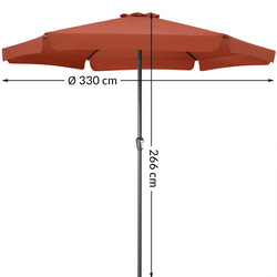 DUŻY PARASOL OGRODOWY O ŚREDNICY 330 CM Z KORBĄ