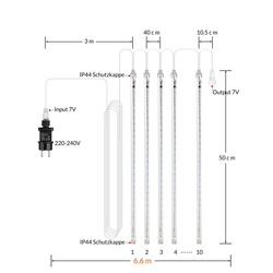 LAMPKI ŚWIĄTECZNE SOPLE PADAJĄCY ŚNIEG BIAŁE