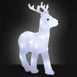 FIGURKA ŚWIĄTECZNA RENIFER AKRYLOWA LED 32 CM OZDOBA