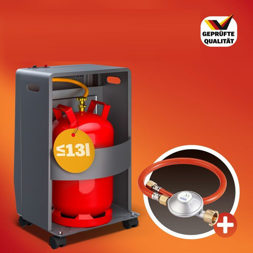 PIECYK GRZEJNIK GAZOWY 4200W REDUKTOR DO BUTLI GAZOWEJ CZARNY