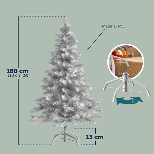 CHOINKA SZTUCZNA BIAŁA 180 CM DRZEWKO ŚWIĄTECZNE ZE STOJAKIEM
