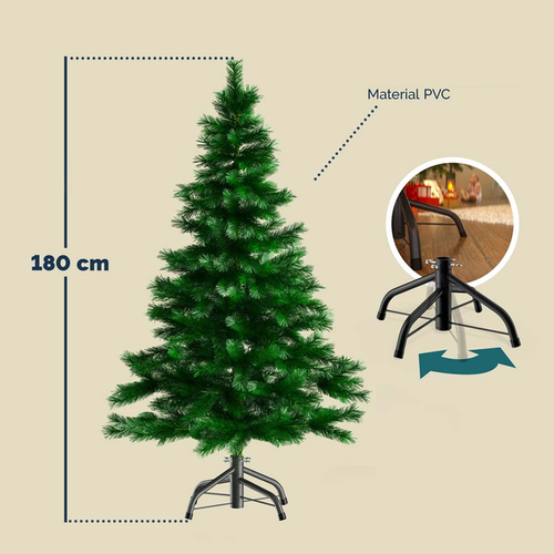 CHOINKA SZTUCZNA 180 CM DRZEWKO ŚWIĄTECZNE ZE STOJAKIEM