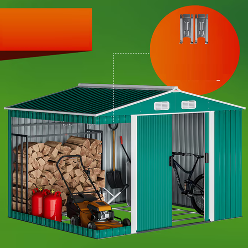 BUDKA ALTANKA SZOPA METALOWA NA NARZĘDZIA OGRODOWA OGRÓD 260x205x180cm