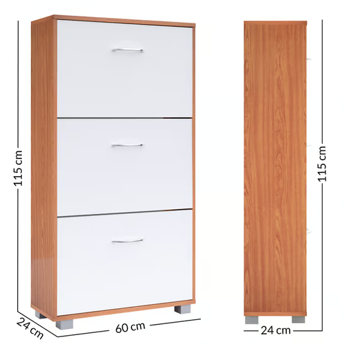 SZAFKA PÓŁKA REGAŁ STOJAK 3 SZUFLADY NA BUTY BIAŁY