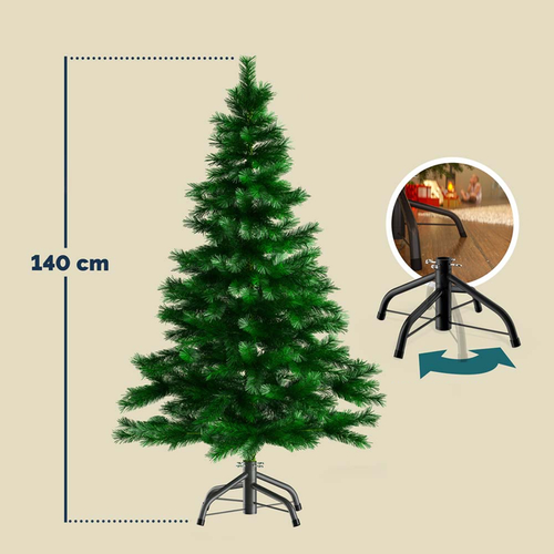 CHOINKA SZTUCZNA 140 CM DRZEWKO ŚWIĄTECZNE ZE STOJAKIEM