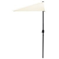 DUŻY PARASOL OGRODOWY 270 CM Z KORBĄ PÓŁOKRĄGŁY
