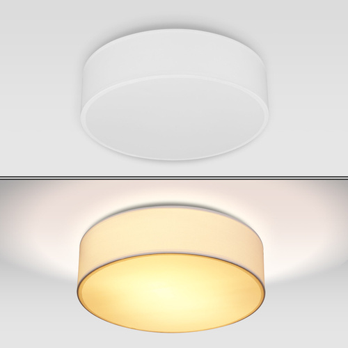 LAMPA SUFITOWA BIAŁA PLAFON TKANINA 38cm