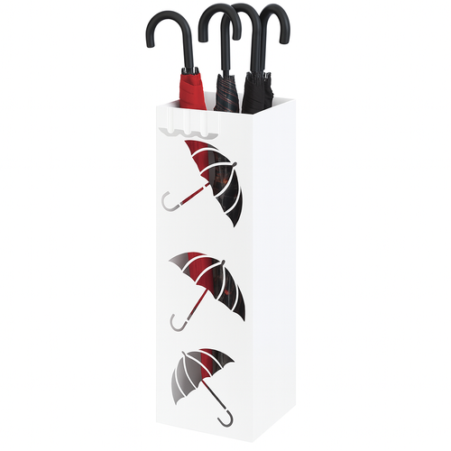 STOJAK NA PARASOLE PARASOLNIK Z OCIEKACZEM BIAŁY