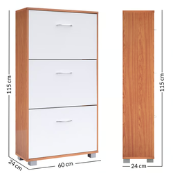 SZAFKA PÓŁKA REGAŁ STOJAK 3 SZUFLADY NA BUTY BIAŁY