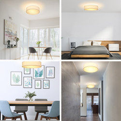 LAMPA SUFITOWA BIAŁA PLAFON TKANINA 38cm