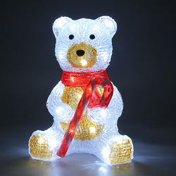 FIGURKA ŚWIĄTECZNA MIŚ AKRYLOWA LED 25 CM OZDOBA