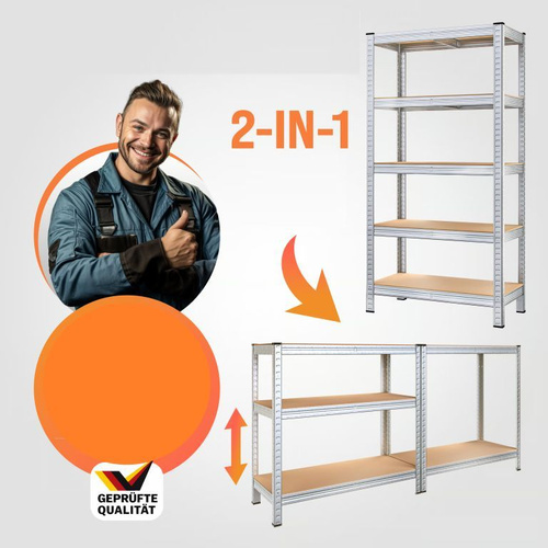 METALOWY REGAŁ MAGAZYNOWY DO GARAŻU 5 PÓŁEK 170x75x30