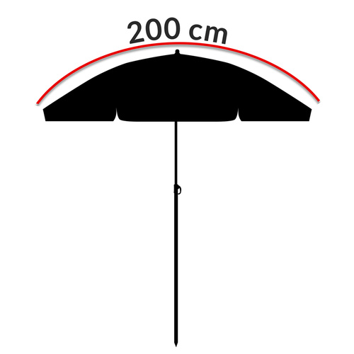 PARASOL OGRODOWY POCHYLNY ŚREDNICA 200CM ANTRACYT