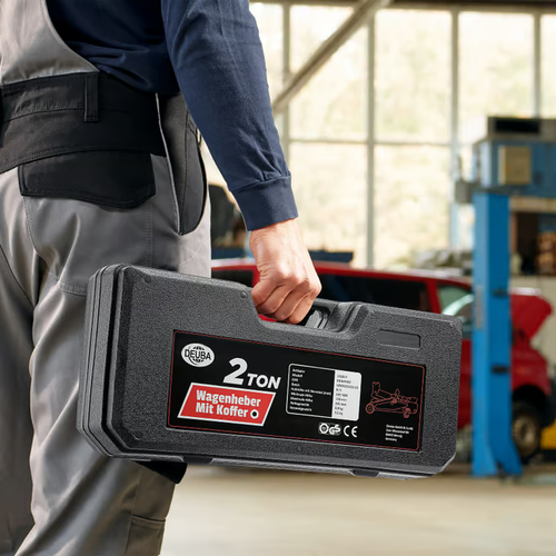 PODNOŚNIK HYDRAULICZNY ŻABA 2000KG 2T LEWAREK 85-330mm + WALIZKA