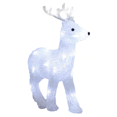 FIGURKA ŚWIĄTECZNA RENIFER AKRYLOWA LED 32 CM OZDOBA