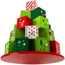 KALENDARZ DREWNIANY ADWENTOWY PIRAMIDA ŚWIĄTECZNA