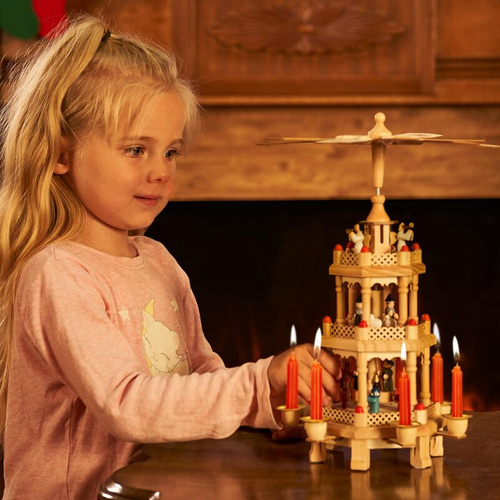 PIRAMIDA ŚWIĄTECZNA ADWNETOWA WIATRAK DREWNIANA