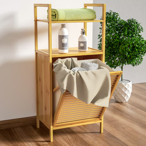 KOSZ NA PRANIE BIELIZNĘ BRUDOWNIK BAMBUS 36 L 