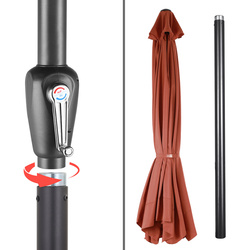 DUŻY PARASOL OGRODOWY O ŚREDNICY 330 CM Z KORBĄ