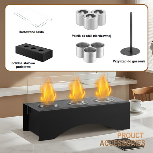 BIOKOMINEK WOLNOSTOJĄCY STOŁOWY DO DOMU OGRODU TARAS 32x13,5x17,5 cm