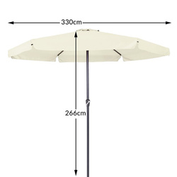 DUŻY PARASOL OGRODOWY O ŚREDNICY 330 CM Z KORBĄ