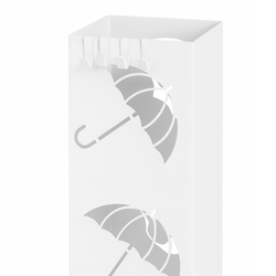 STOJAK NA PARASOLE PARASOLNIK Z OCIEKACZEM BIAŁY