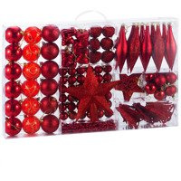 BOMBKI CHOINKOWE 6/4/3cm 102SZT ZESTAW CZERWONY