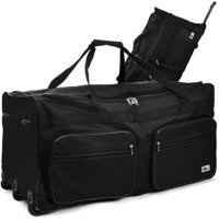 DUŻA CZARNA WALIZKA PODRÓŻNA NA KÓŁKACH 160 LITRÓW