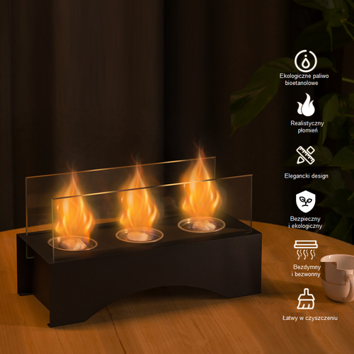 BIOKOMINEK WOLNOSTOJĄCY STOŁOWY DO DOMU OGRODU TARAS 32x13,5x17,5 cm