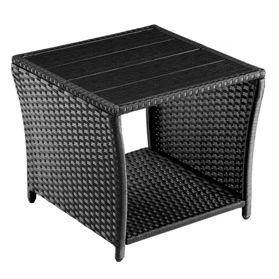 STÓL STOLIK Z POLIRATTANU OGRODOWY KAWOWY 45x45 cm