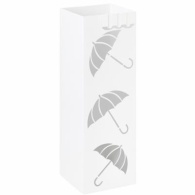 STOJAK NA PARASOLE PARASOLNIK Z OCIEKACZEM BIAŁY