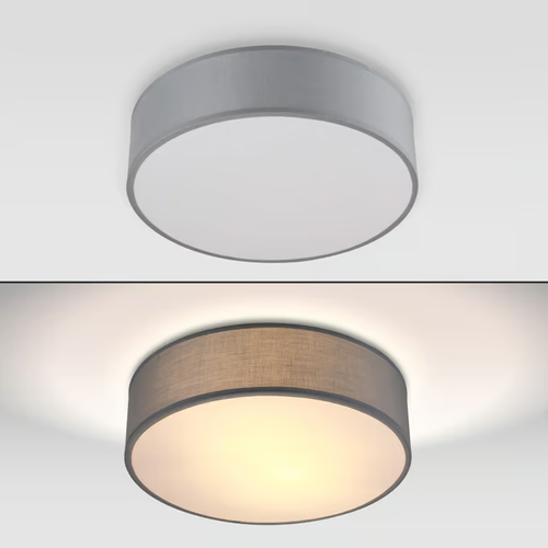 LAMPA SUFITOWA SZARA PLAFON TKANINA 38cm